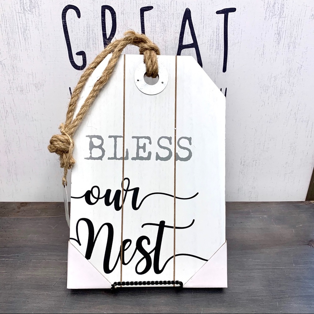 Bless Our Nest distressed wood wall decor NEW